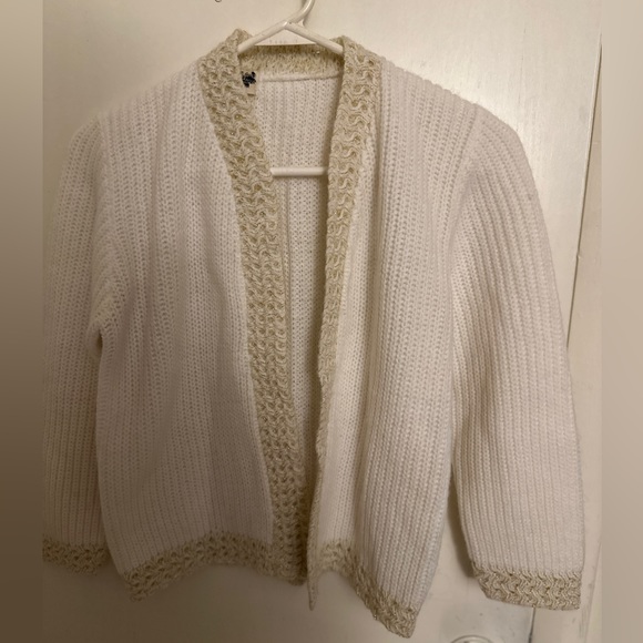 Vintage Dotty Mann white  cardigan - Picture 11 of 11